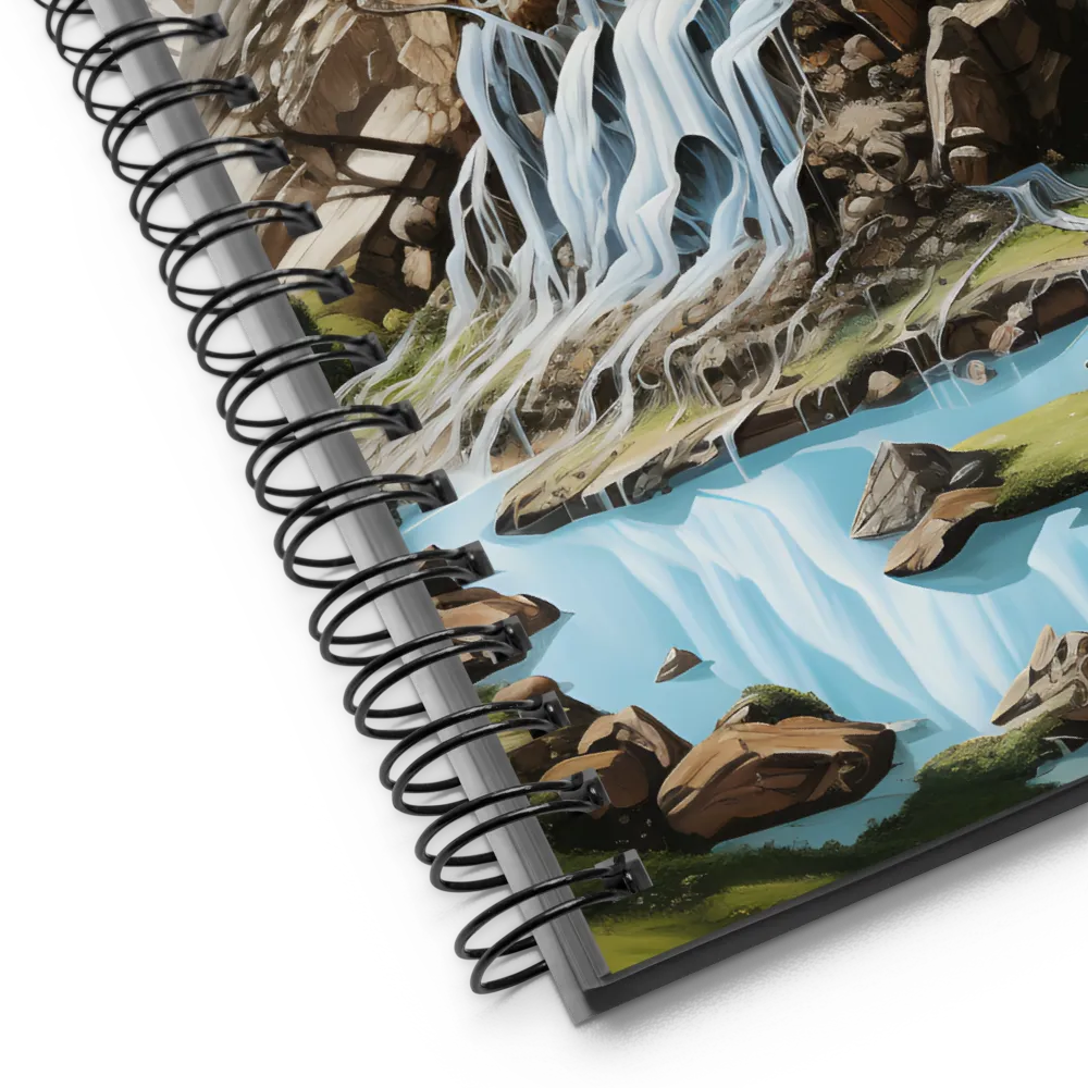 Majestic Cascade: A Mountain Masterpiece | Spiral Notebook