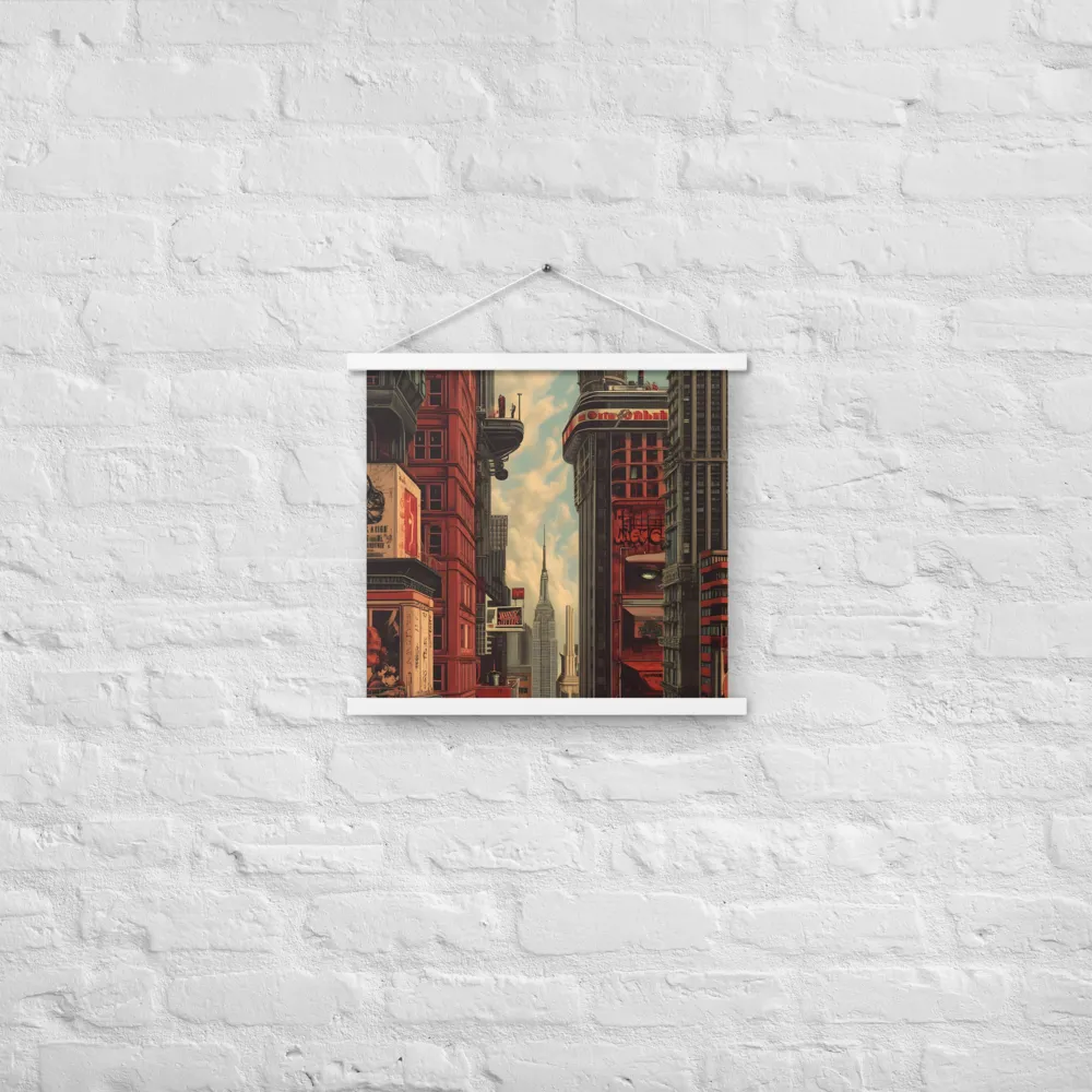 A Glimpse of Tomorrow: Urban Ambition | Poster With White Wood Hanger | 18″×18″