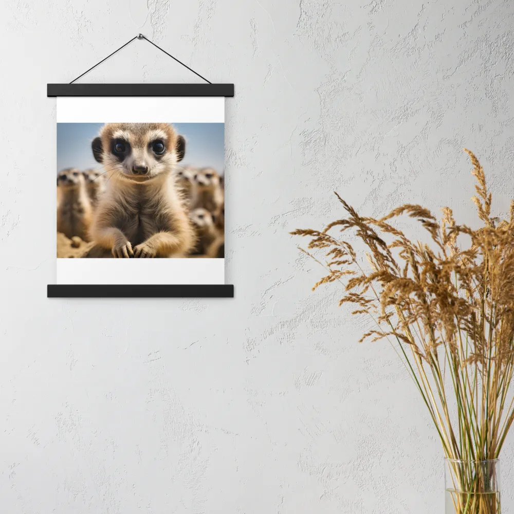 Curious Stance: The Meerkat's Gaze | Poster With Black Wood Hanger | 11″×14″