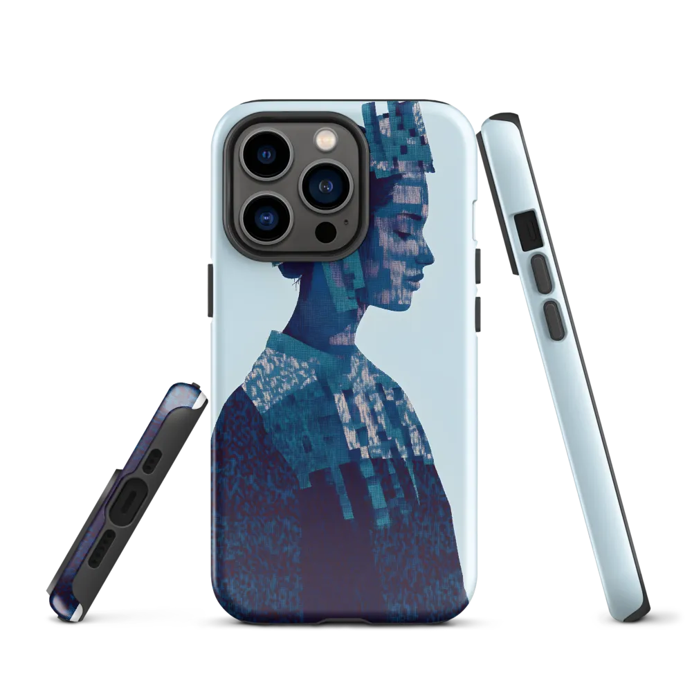 Digital Portrait in Abstract Blue