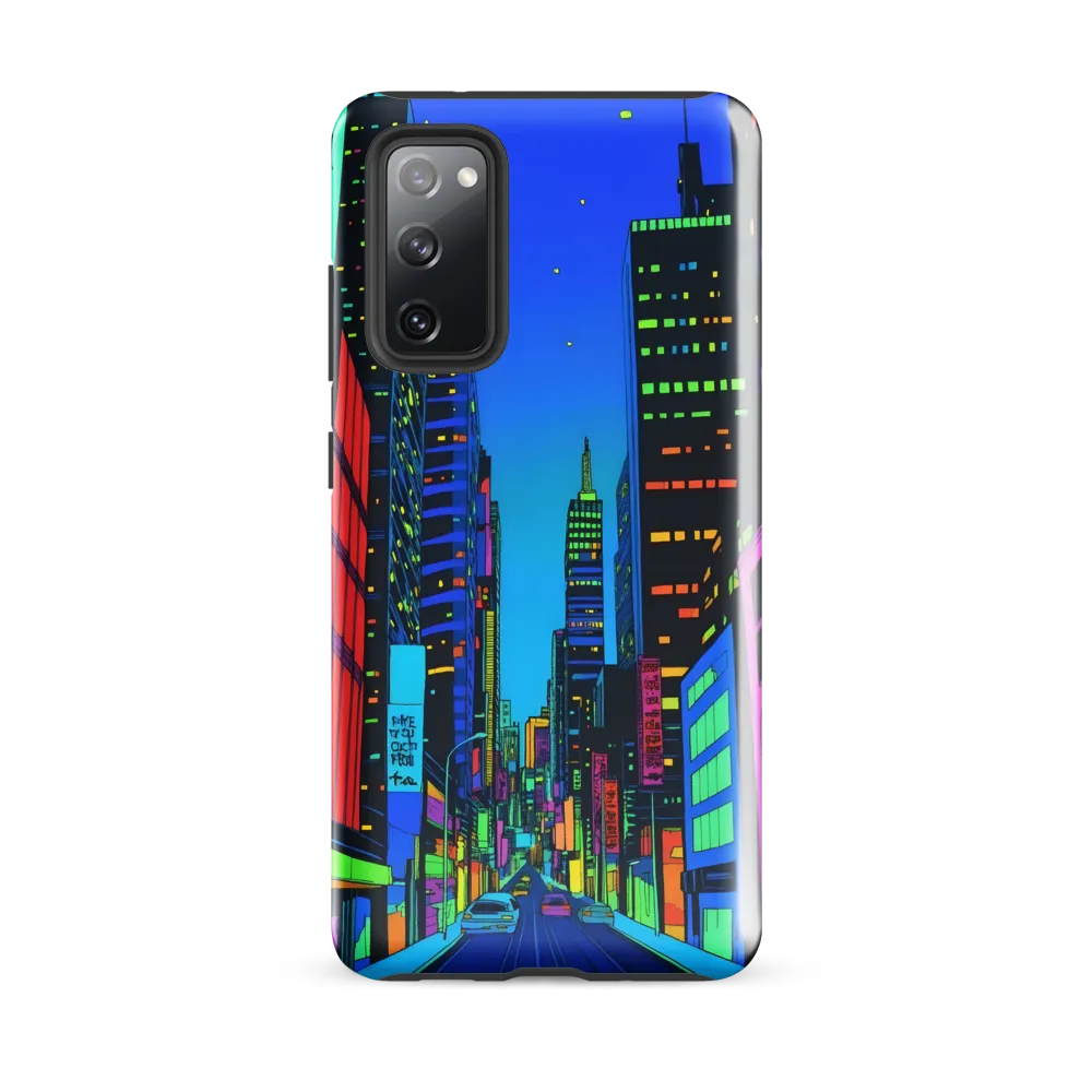 Neon Dreamscape: A Futuristic City at Dusk | Phone Case |  S20 FE | Tough Case | Glossy