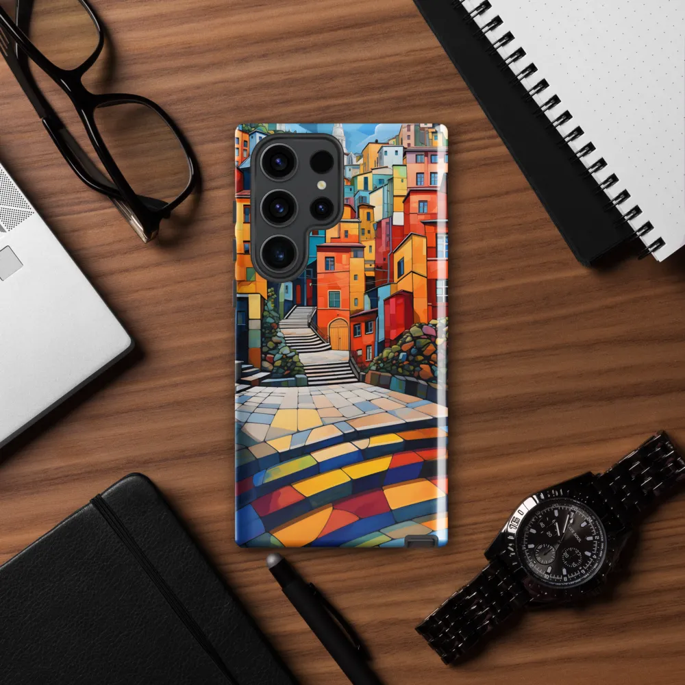 Vibrant Village: A Cubist Journey