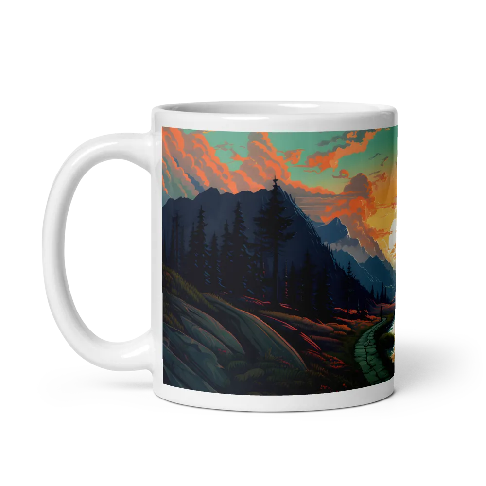 Tranquil Sunset Over the Majestic Mountains | Mugs | Multiple Sizes & Colors