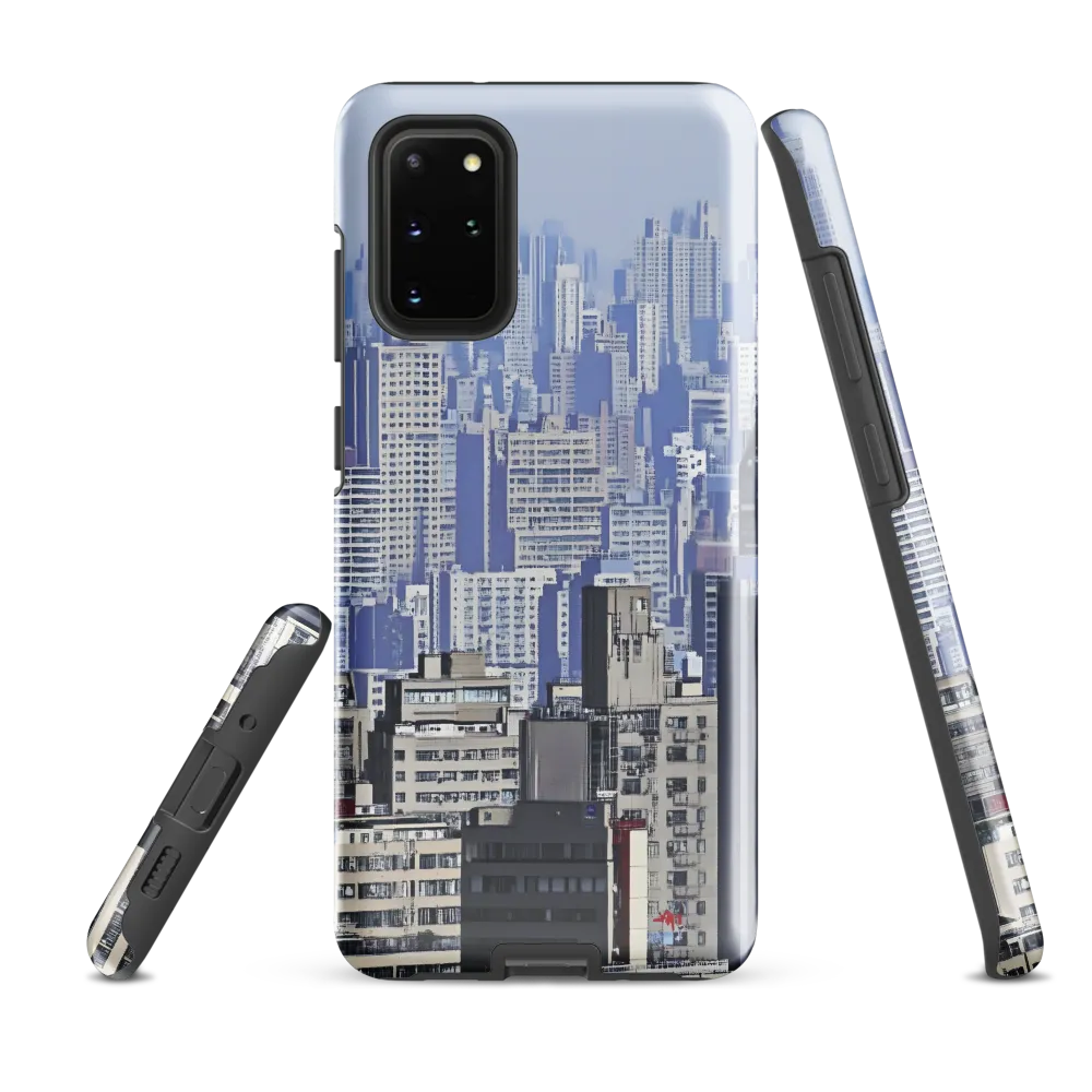 Urban Symphony: A Cityscape in Blues and Grays