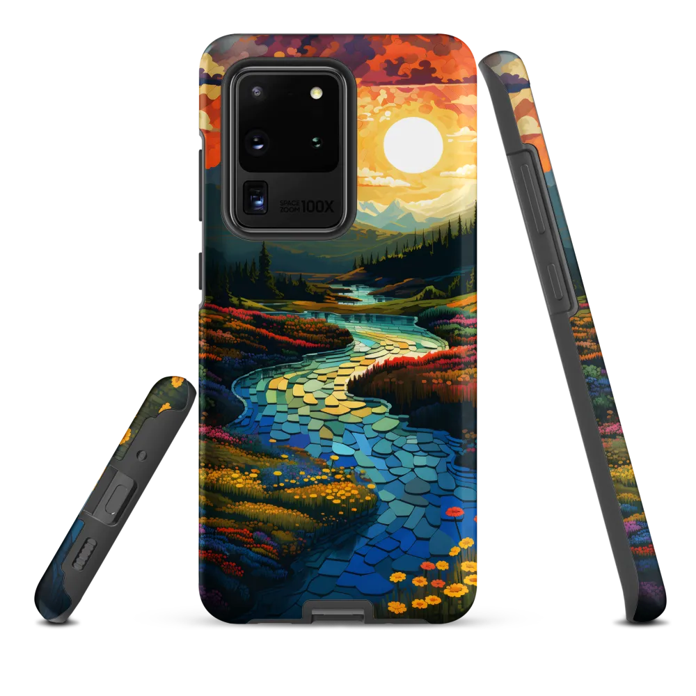 Serenity in Sunset: A Winding River's Embrace | Phone Case |  S20 Ultra | Tough Case | Matte