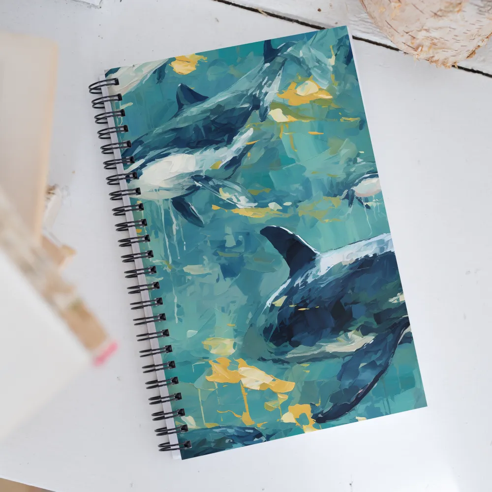 Harmony of the Ocean: Whales in Motion | Spiral Notebook