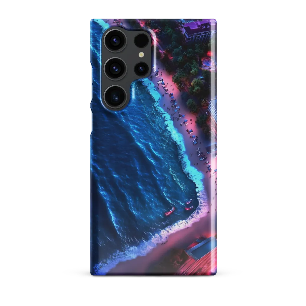 Twilight Reflections: A Serene Beach Aerial | Phone Case |  S23 Ultra | Snap Case | Glossy