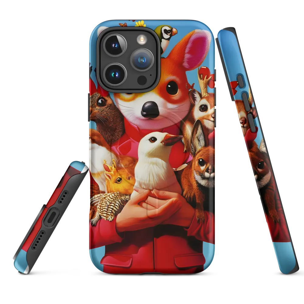 Harmony in Whimsy: A Modern Animal Ensemble | Phone Case |  16 Pro Max | MagSafe® Tough Case | Matte