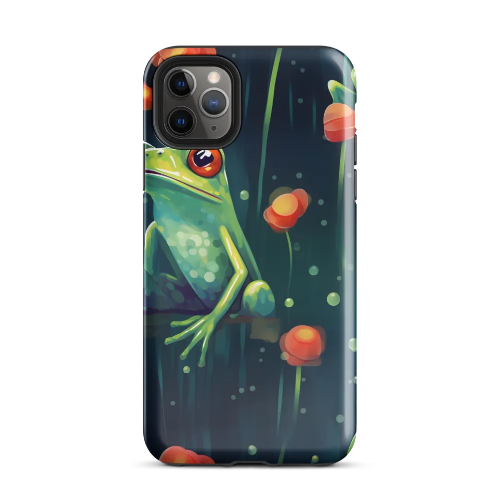 Playful Frogs in a Lush Pond | Phone Case |  11 Pro Max | Tough Case | Glossy