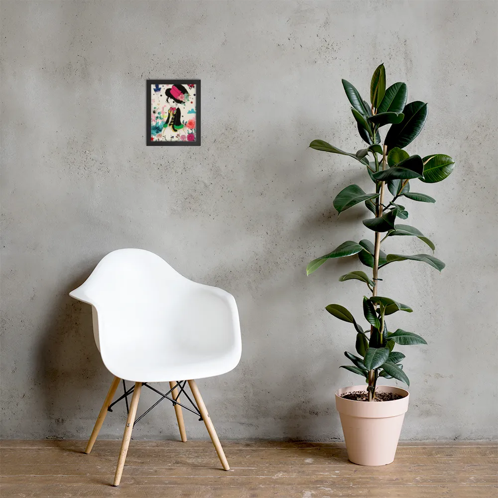 Whimsical Garden Reverie | Poster with Black Frame | 8″×10″