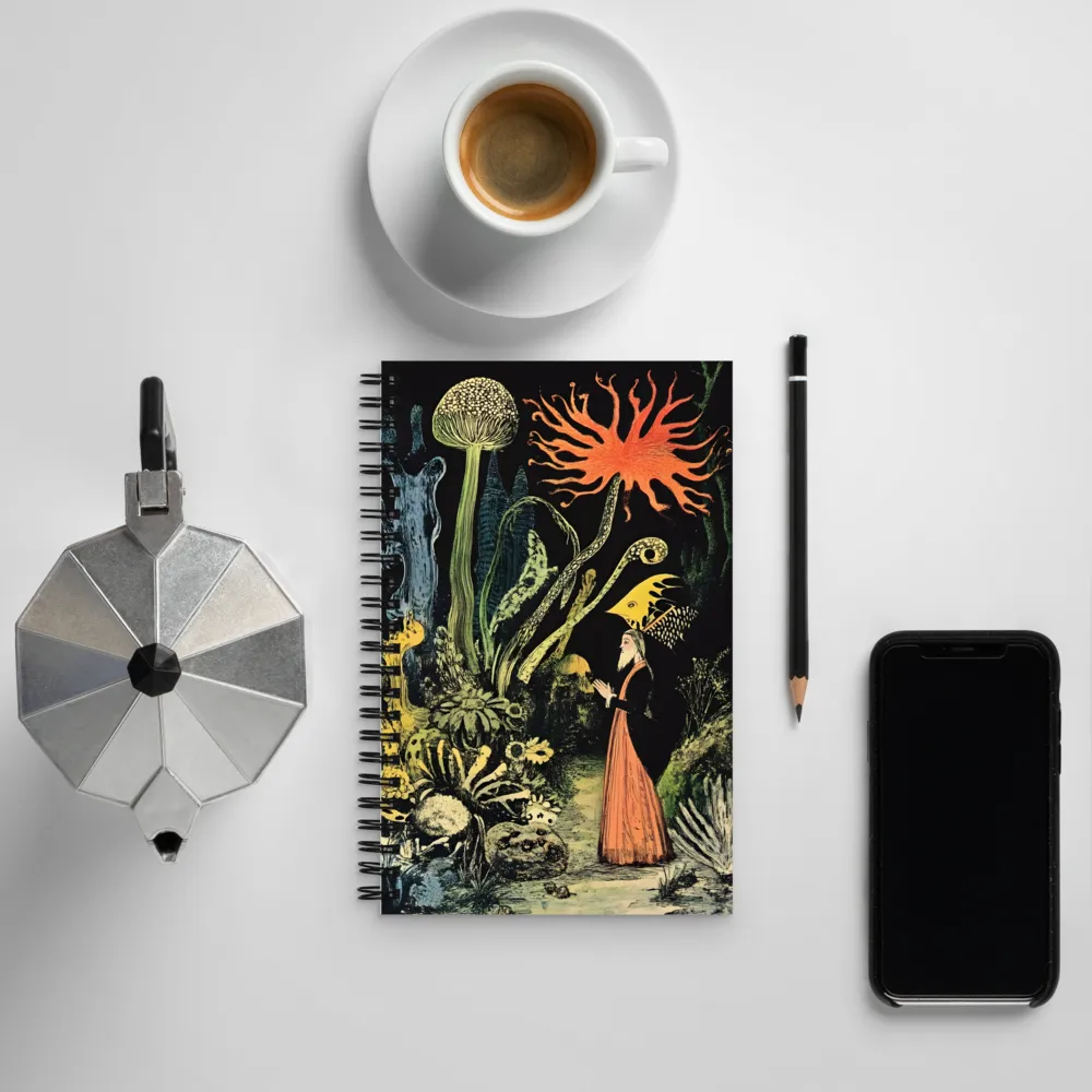 Enchanted Encounter in a Fantastical Garden | Spiral Notebook