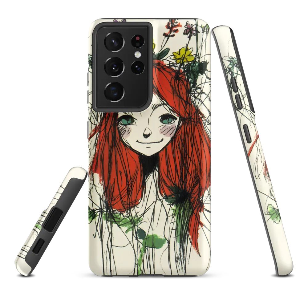 Whimsical Floral Portrait | Phone Case |  S21 Ultra | Tough Case | Matte