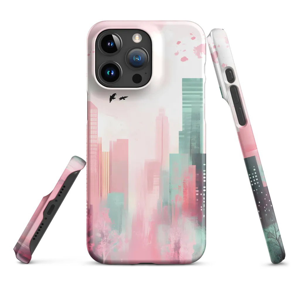 Dreamy Cityscape in Pink and Cyan