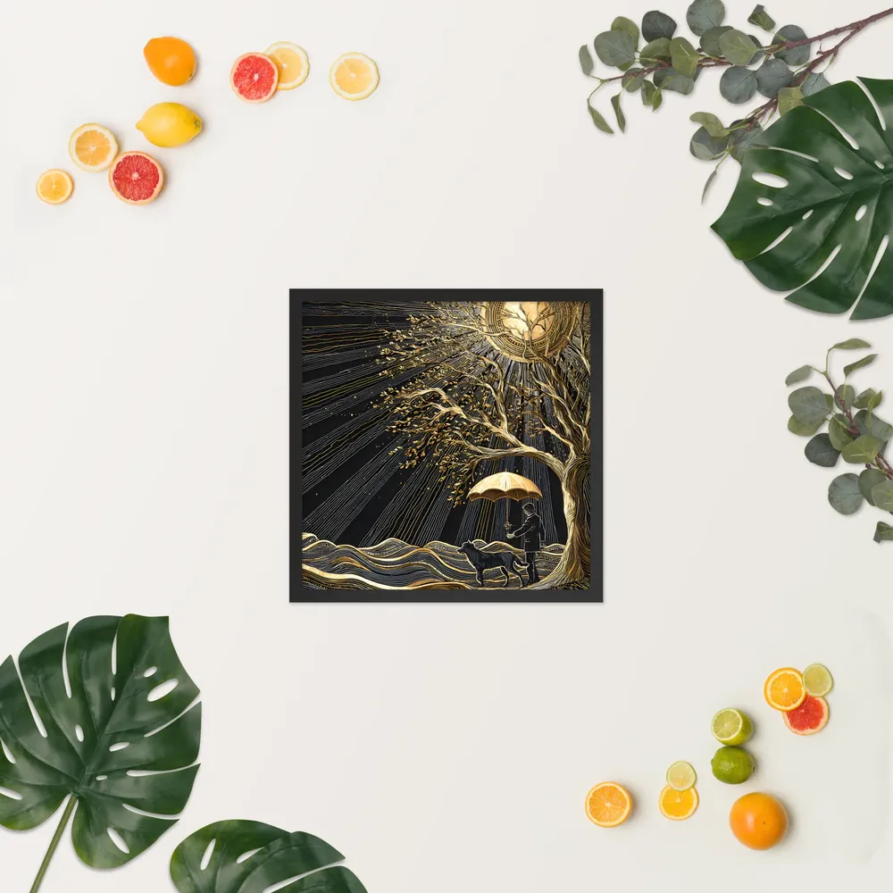 Under the Golden Sun 
 Poster with Black Frame | 18″x 18″