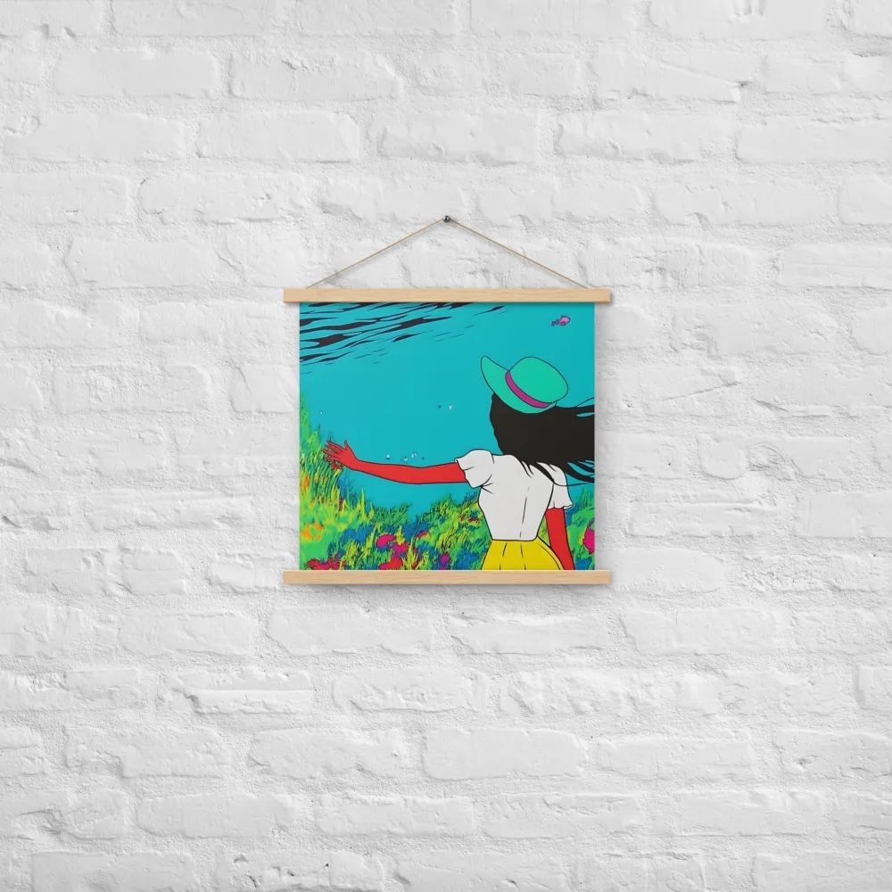 Whimsical Encounter | Poster With Oak Wood Hanger | 18″×18″