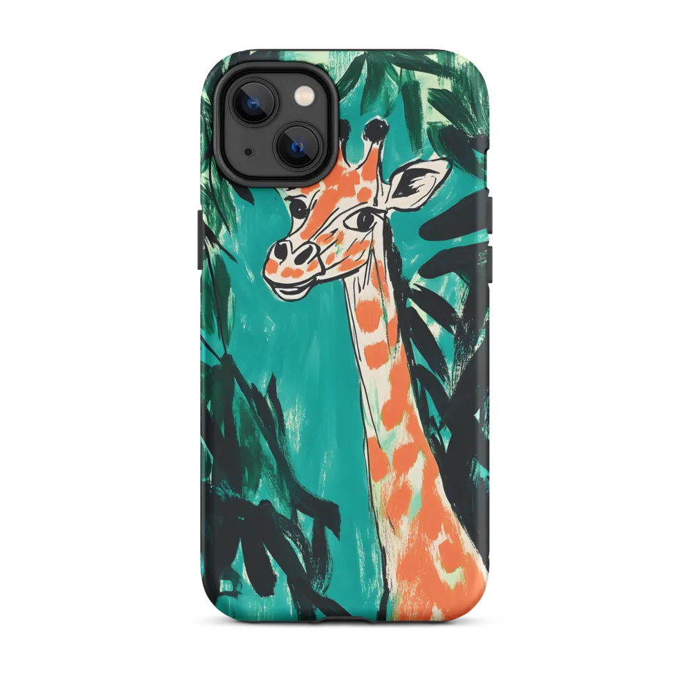Curious Giraffe in Lush Greenery | Phone Case |  14 Plus | Tough Case | Matte