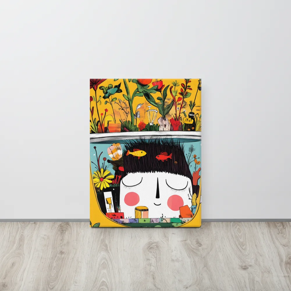 Whimsical Garden Head | Canvas | 18″×24″