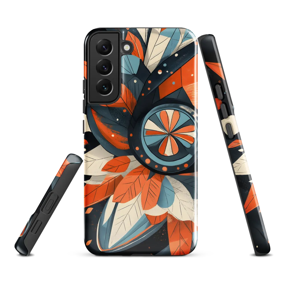 Floral Symphony in Orange and Teal