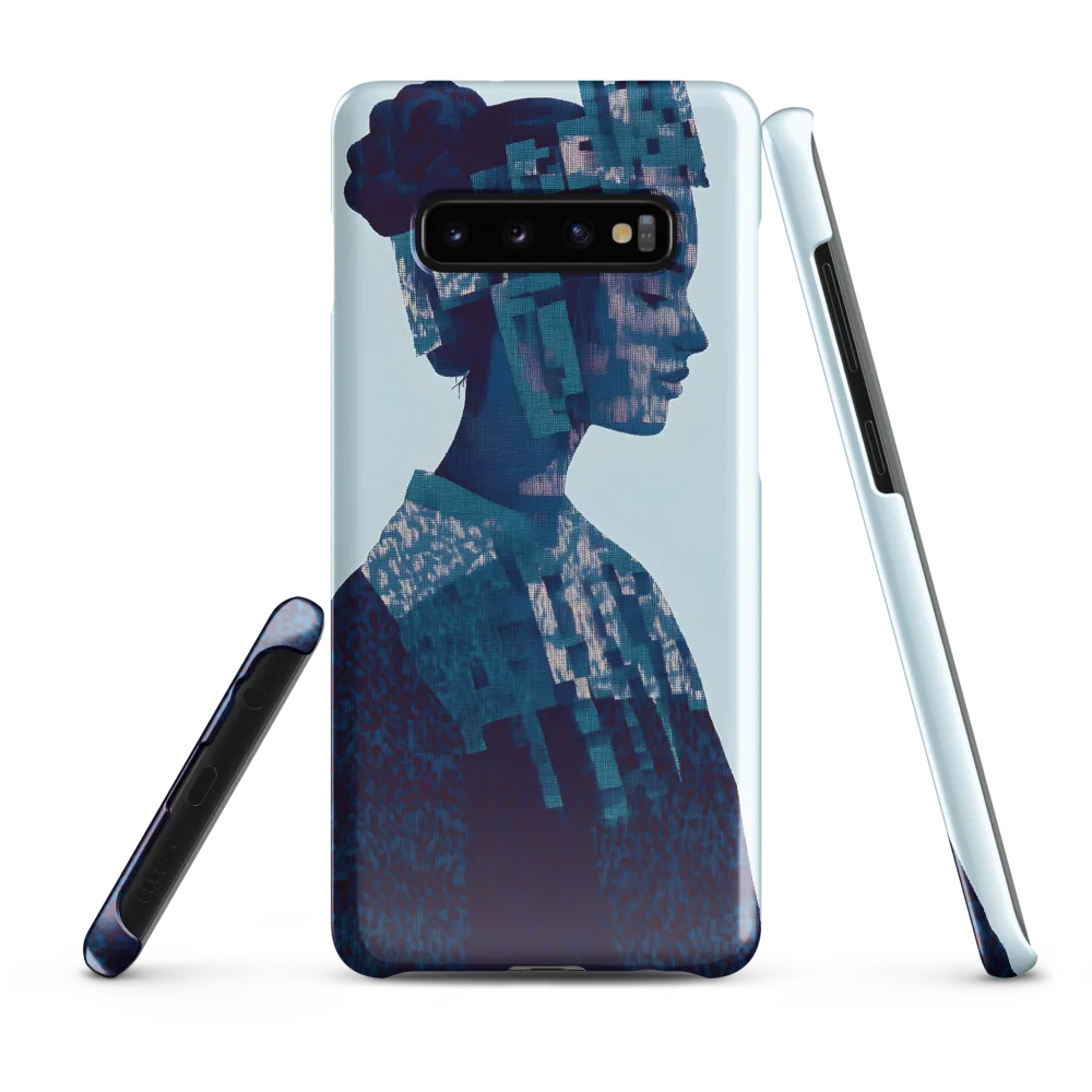 Digital Portrait in Abstract Blue | Phone Case |  S10 Plus | Snap Case | Glossy