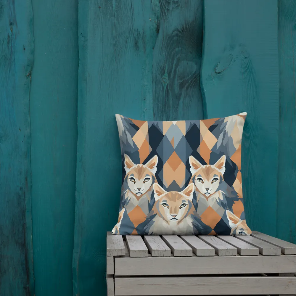 Elegance in Geometry: The Foxes | Pillow | 18″×18″