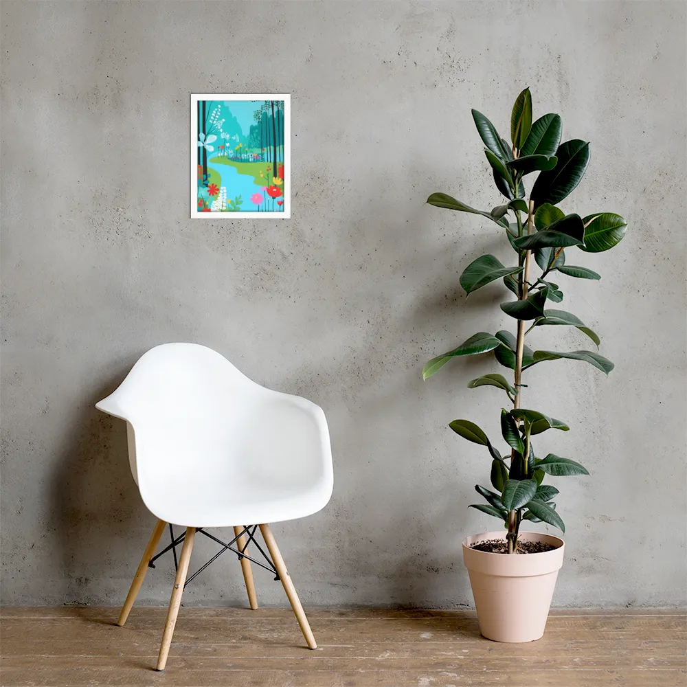 Whispers of Spring: A Colorful Retreat | Poster with White Frame | 11″×14″
