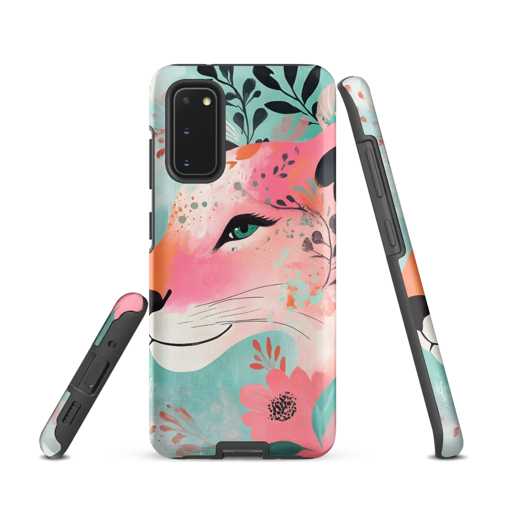 Whimsical Majesty: A Floral Lion | Phone Case |  S20 | Tough Case | Matte
