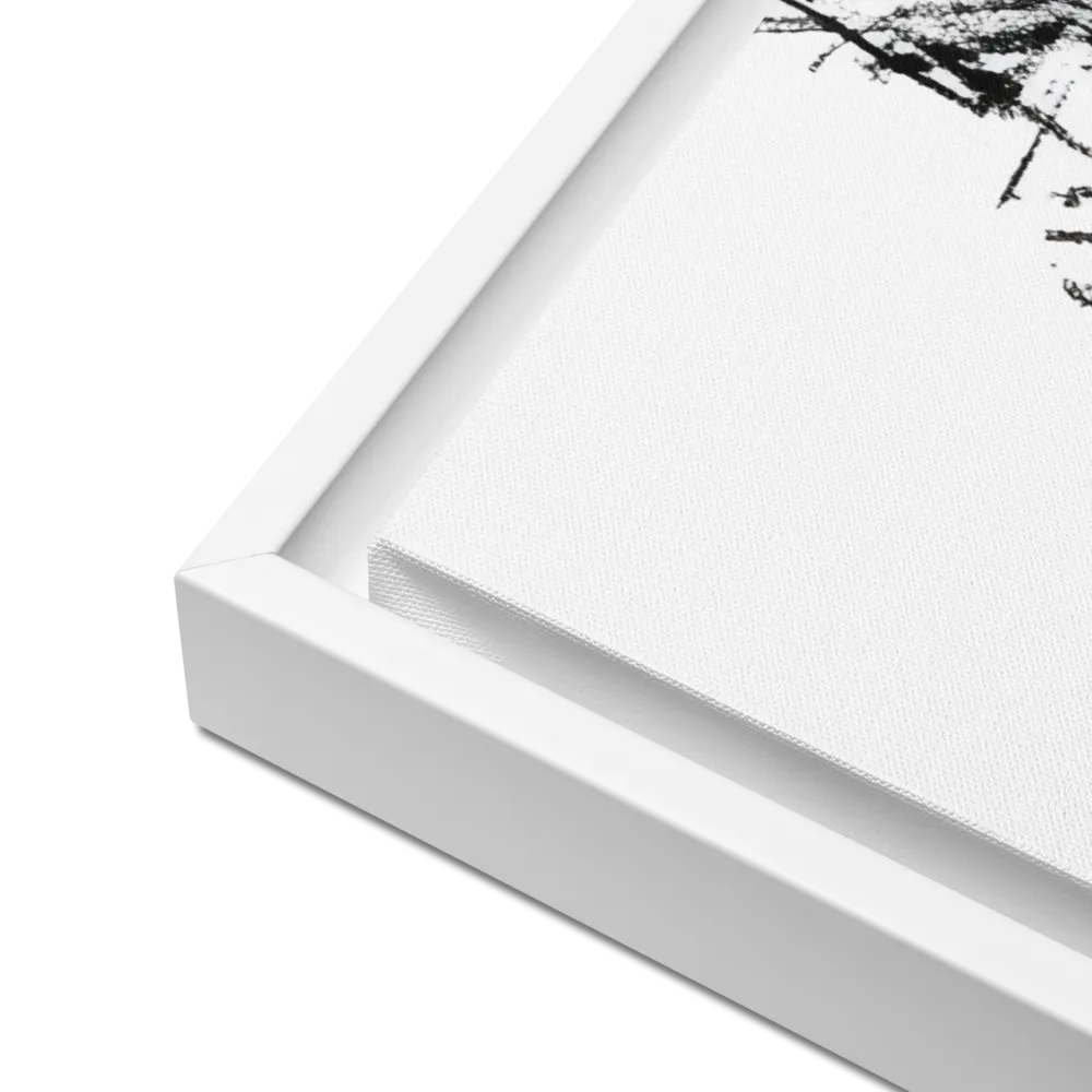 Whimsical Koala in Ink | Canvas with White Frame | 24″×36″