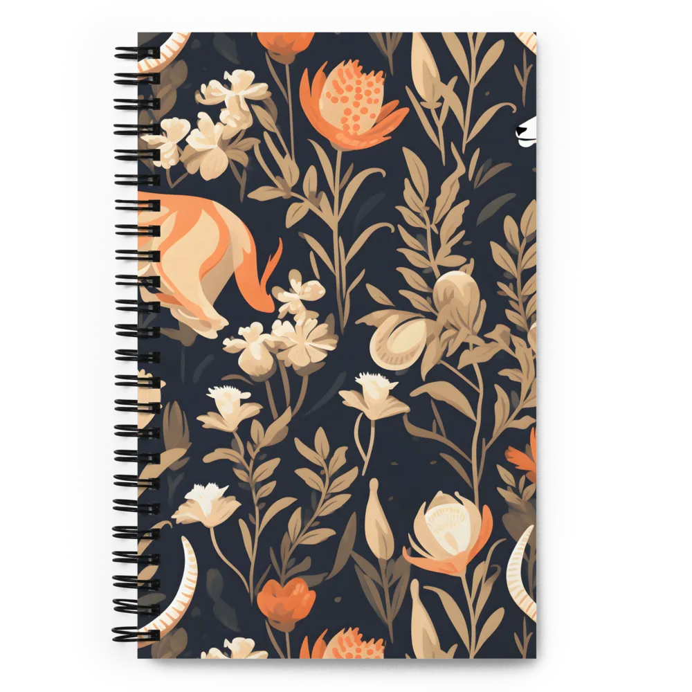 Floral Harmony: A Dance in the Dark | Spiral Notebook