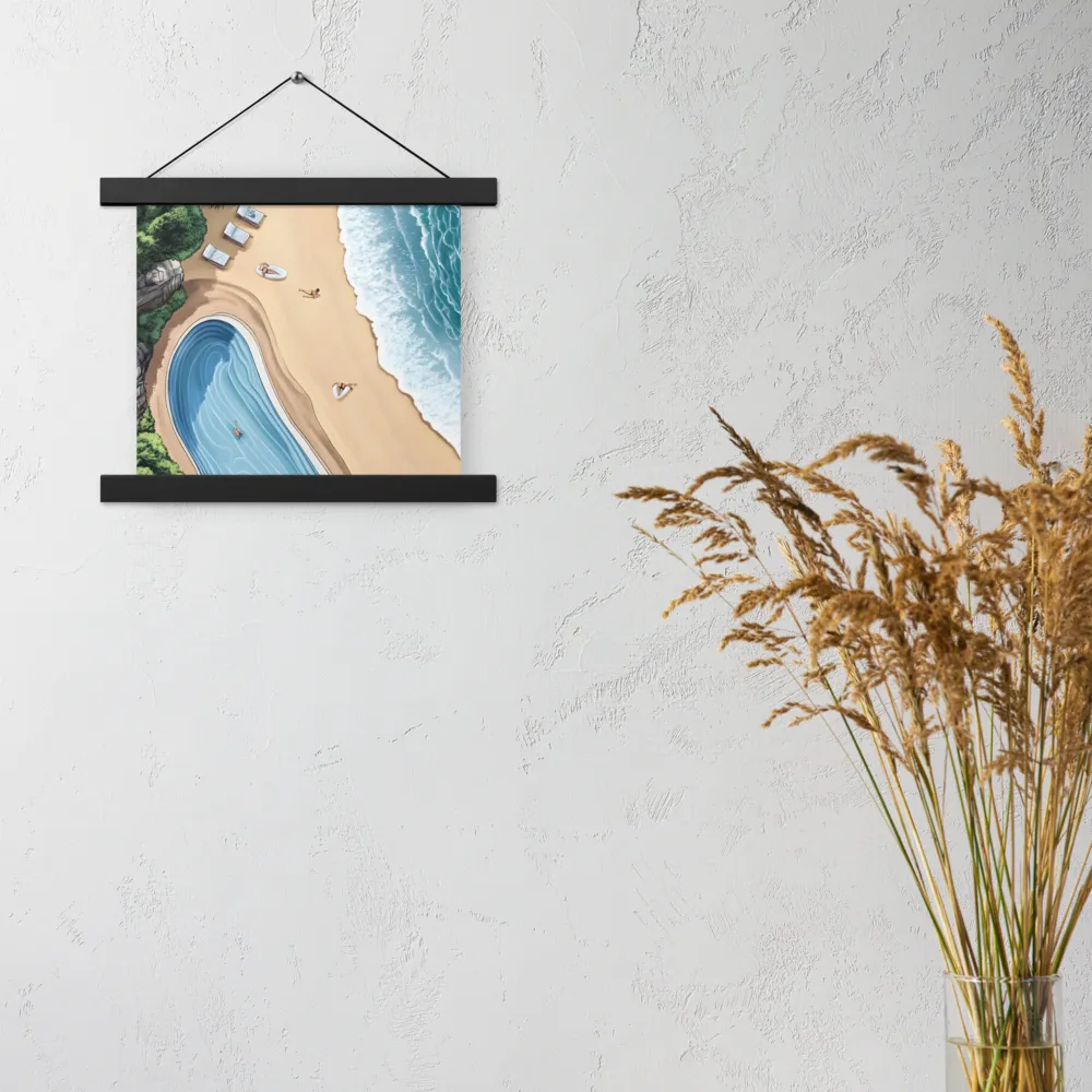 Serenity by the Shore | Poster With Black Wood Hanger | 10″×10″