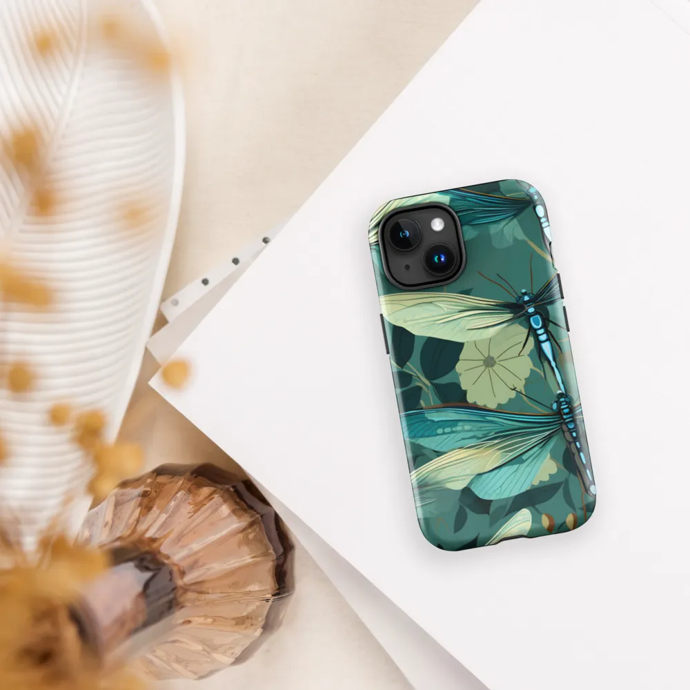 Whispers of Nature: Dragonflies in Harmony | Phone Case |  15 | Tough Case | Glossy