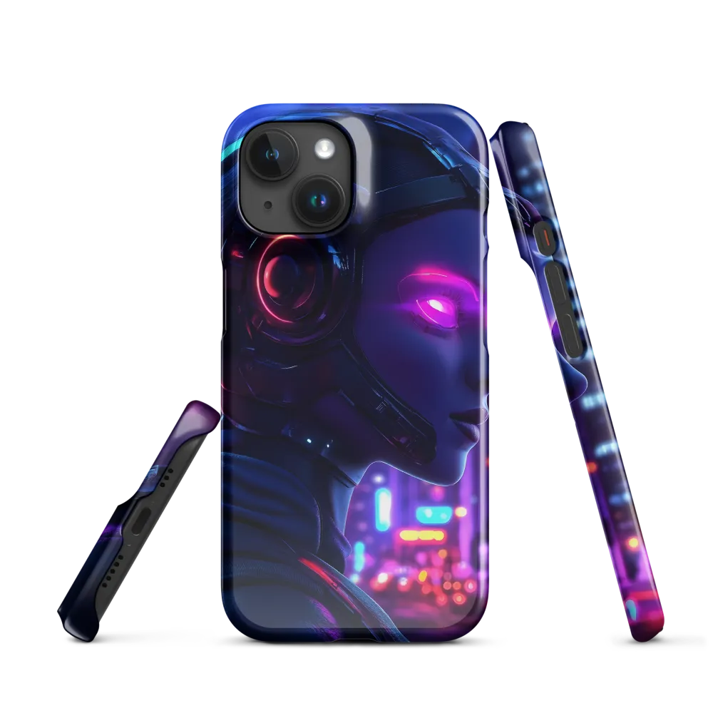 Neon Dreams: A Cyborg's Mystique | Phone Case |  15 | Snap Case | Glossy