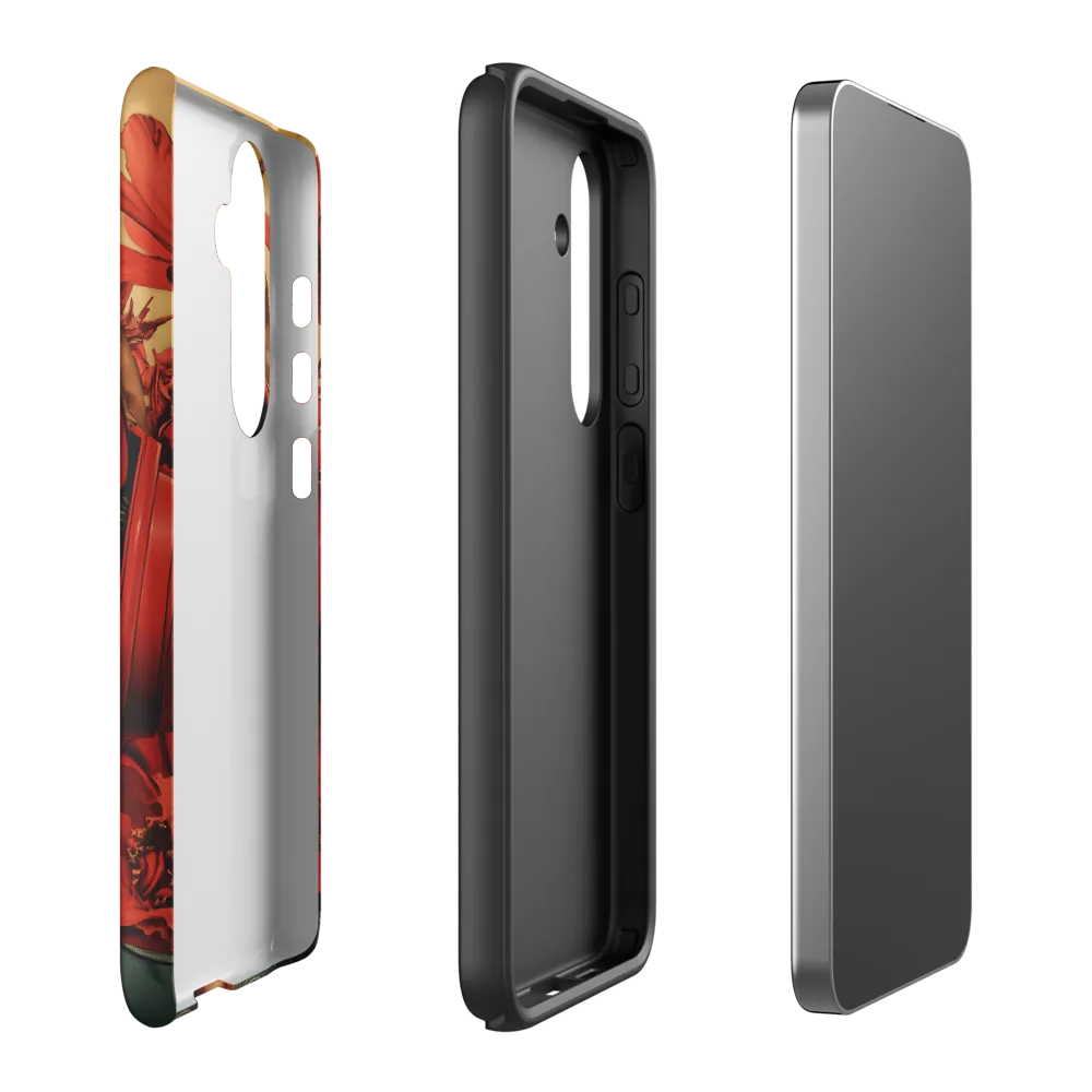 Defiant Portrait in a Floral Realm | Phone Case |  S24 Plus | Tough Case | Matte