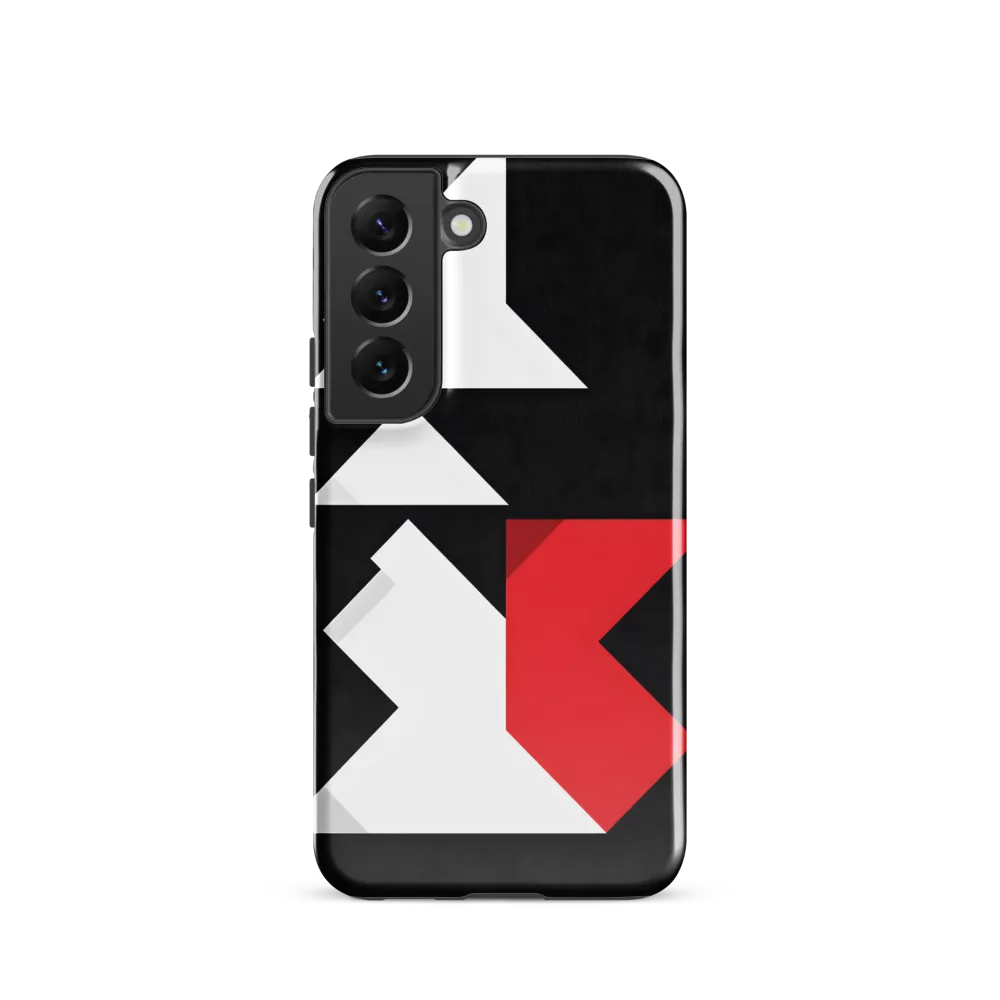 Geometric Symphony in Contrast | Phone Case |  S22 | Tough Case | Glossy
