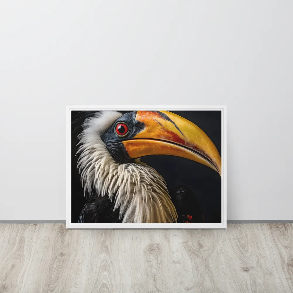 Majestic Hornbill Portrait | Canvas with White Frame | 18″×24″