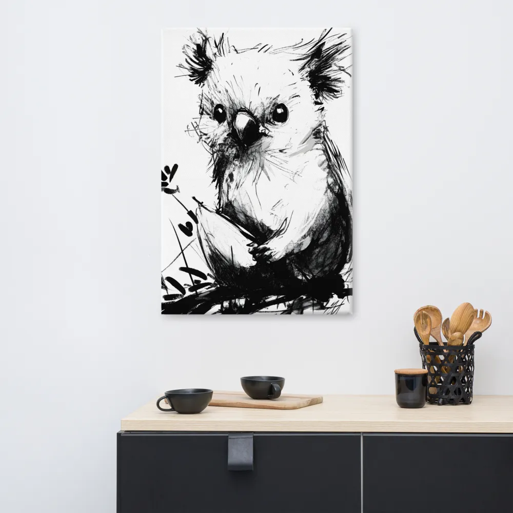Whimsical Koala in Ink | Canvas | 24″×36″