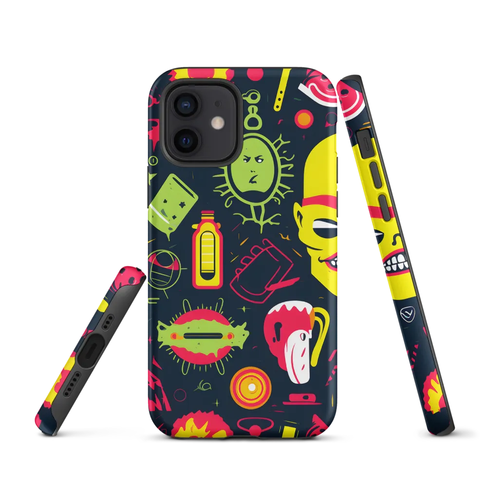 Neon Revelry: A Quirky Exploration of Modern Pop Art | Phone Case |  12 | Tough Case | Matte