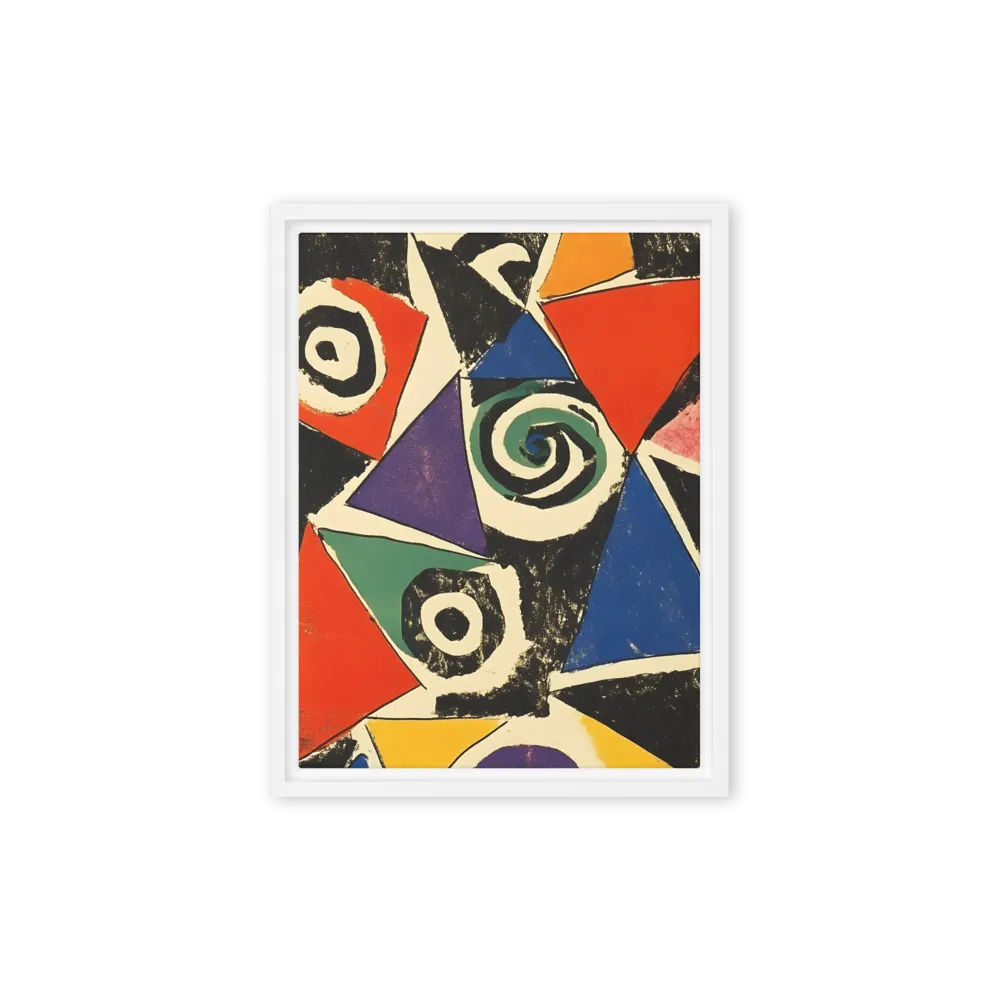 Dynamic Geometric Abstraction | Canvas with White Frame | 9″×12″