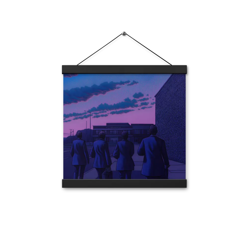 The Twilight Stroll | Poster With Black Wood Hanger | 12″×12″
