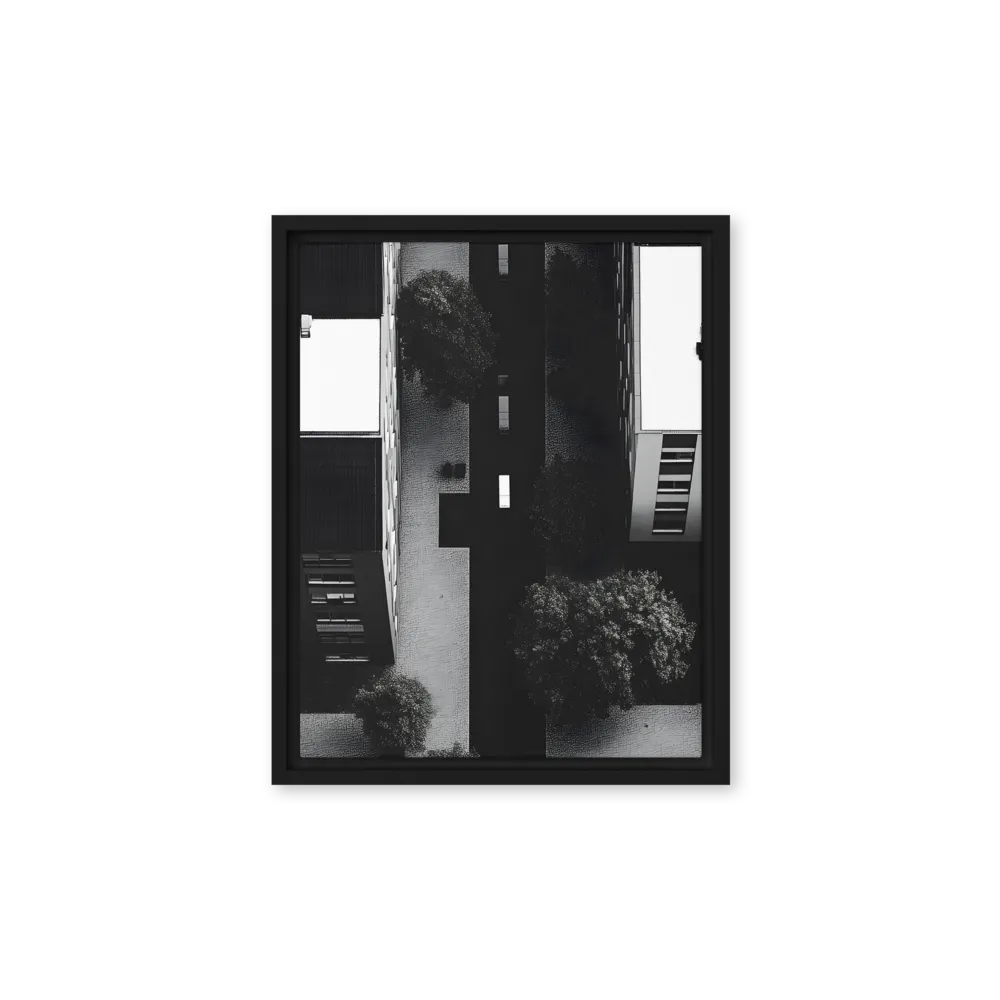 Urban Serenity from Above | Canvas with Black Frame | 11″×14″