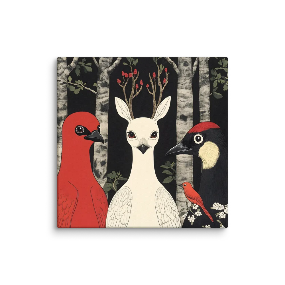Whimsical Gathering: A Dance of Birds | Canvas | 32″×32″