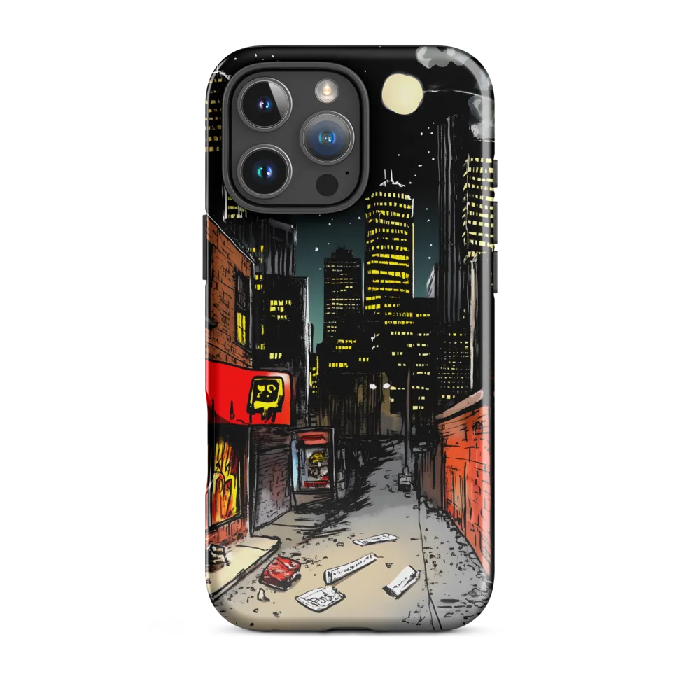 Nocturnal Cityscape: The Hidden Alley | Phone Case |  16 Pro Max | Tough Case | Glossy
