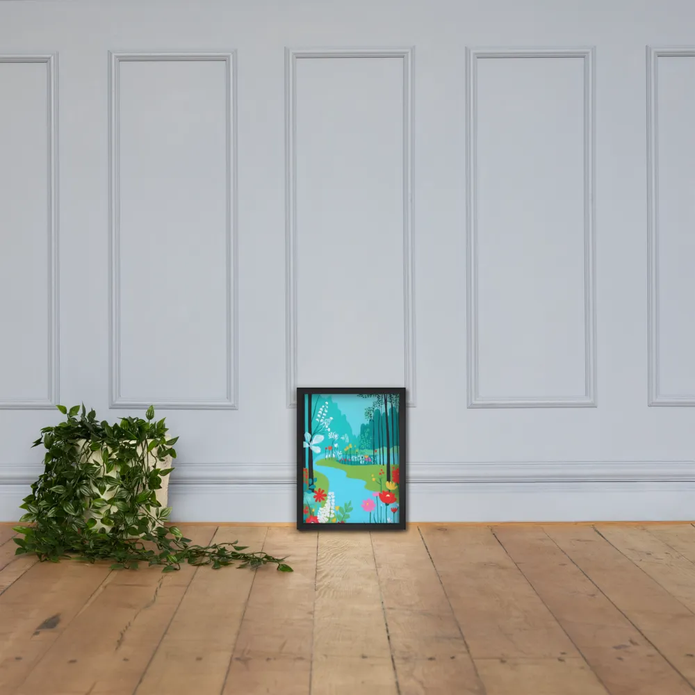 Whispers of Spring: A Colorful Retreat | Poster with Black Frame | 12″×16″