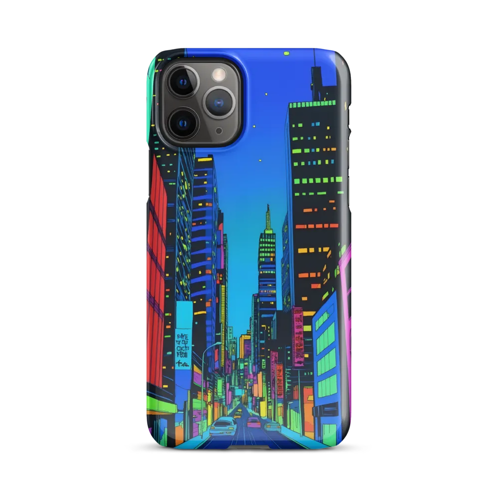 Neon Dreamscape: A Futuristic City at Dusk | Phone Case |  11 Pro | Snap Case | Glossy