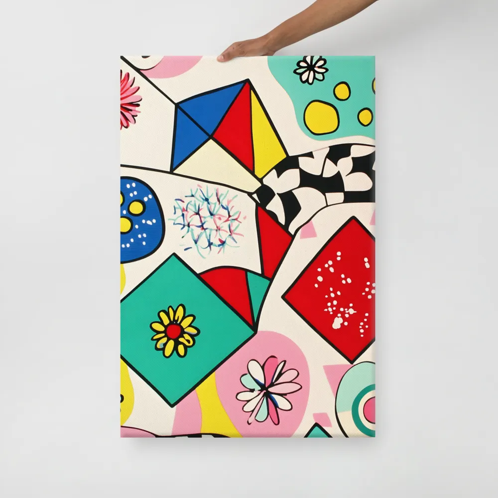 Joyful Geometry: A Playful Dance of Shapes and Colors | Canvas | 24″×36″