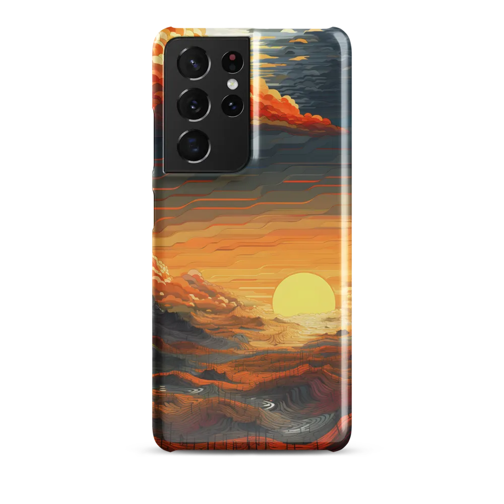 Ethereal Sunset: A Serene Landscape in Flowing Forms | Phone Case |  S21 Ultra | Snap Case | Glossy