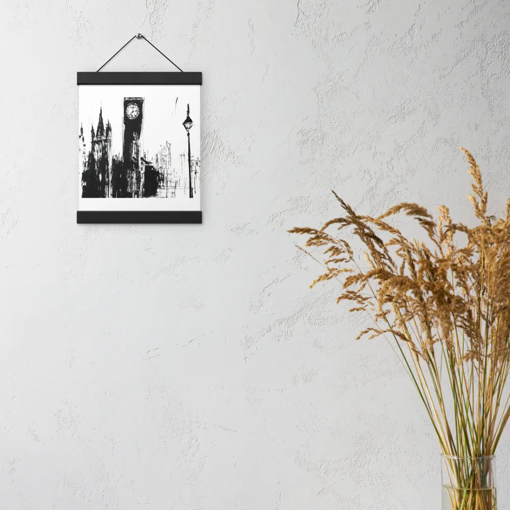 Clock Tower in Motion | Poster With Black Wood Hanger | 8″×10″