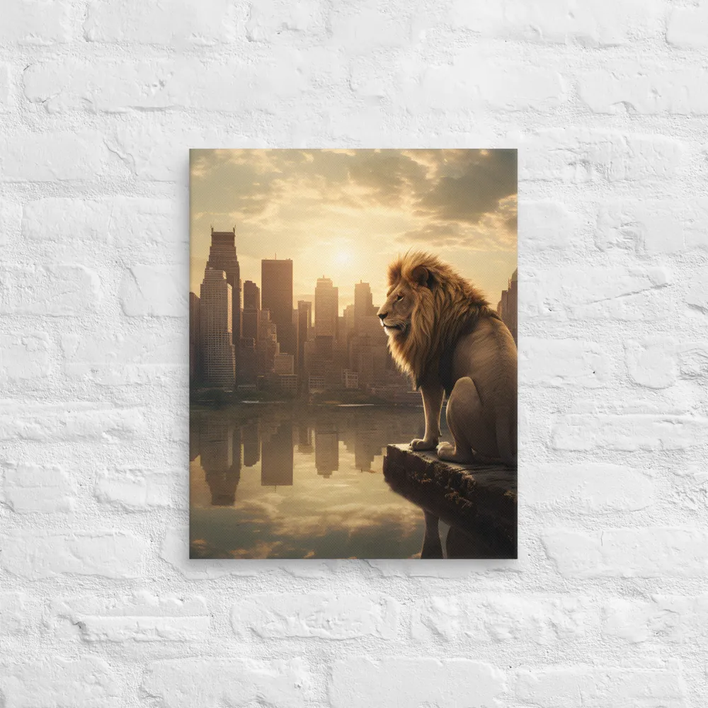 The Lion's Gaze Over the Urban Symphony
