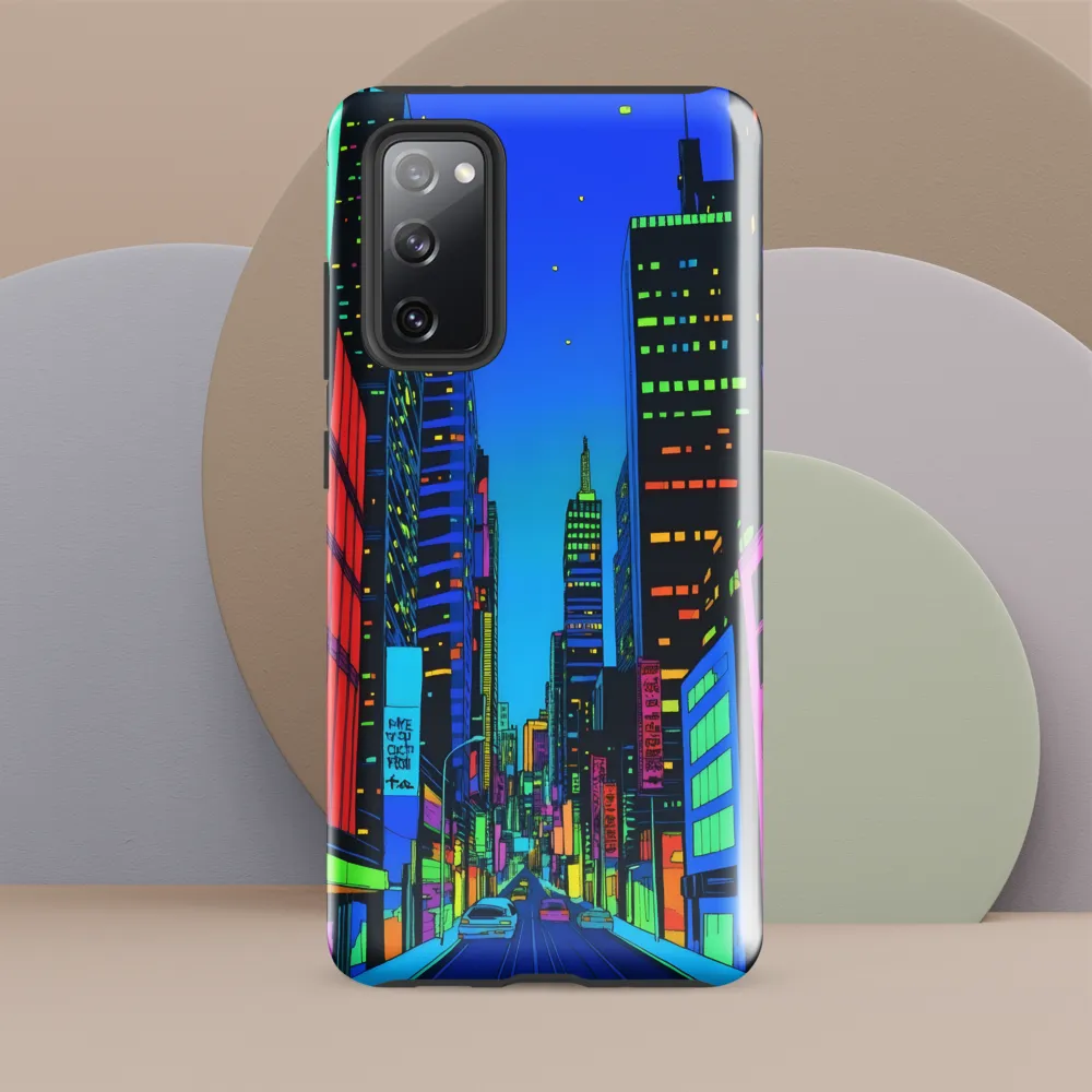 Neon Dreamscape: A Futuristic City at Dusk | Phone Case |  S20 FE | Tough Case | Glossy