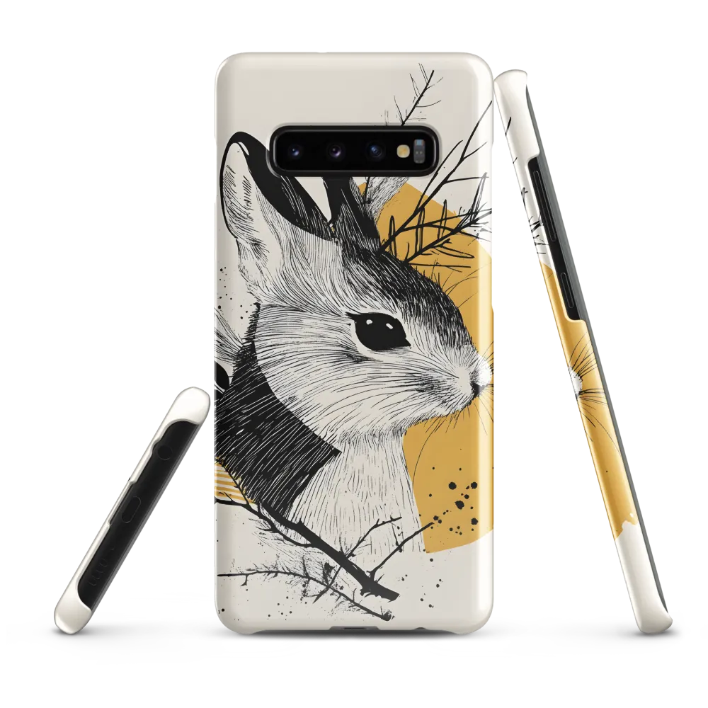 Ethereal Rabbit: A Study in Line Art | Phone Case |  S10 Plus | Snap Case | Glossy