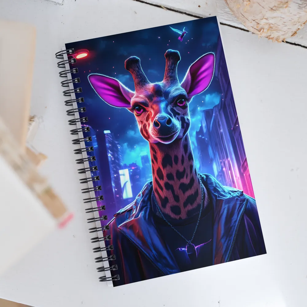 Urban Giraffe: A Neon Fantasy | Spiral Notebook